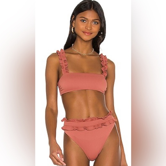 Beach Riot Other - BEACH RIOT MADELINE Ruffled BIKINI TOP IN RUST NEW NWOT FREE PEOPLE SOLD OUT